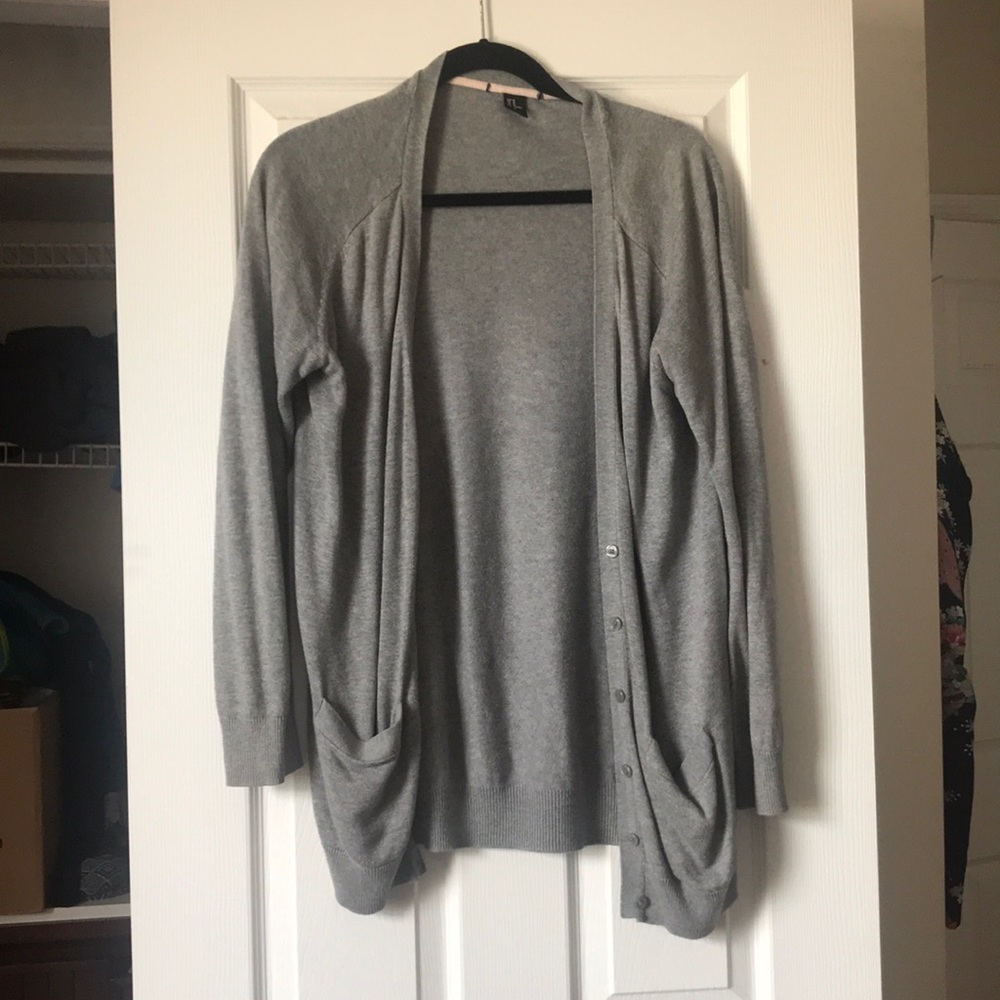 Gray grandpa cardigan